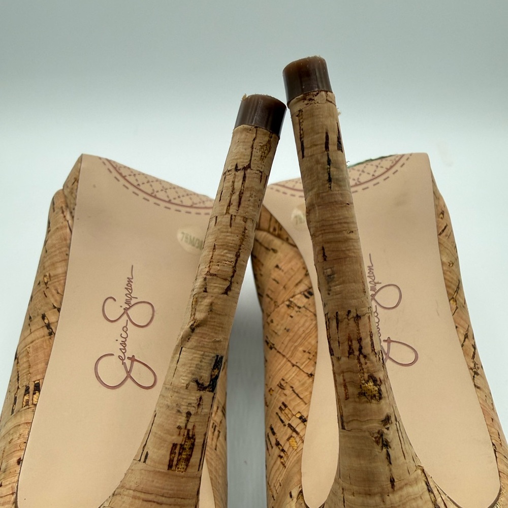 Jessica Simpson Analista Natural Cork Platform Heels Sophisticated Classic Pumps - Picture 5 of 16